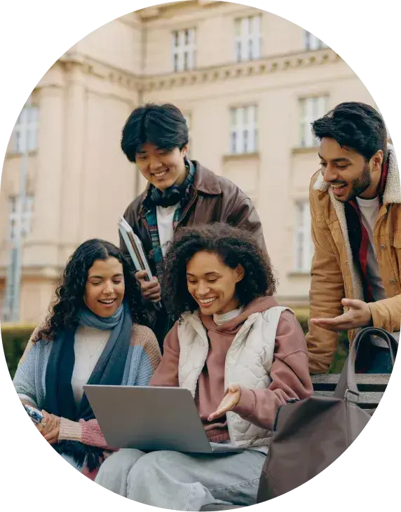 Students at a college campus