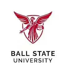 The Ball State University logo shows a red bird emblem above the words BALL STATE UNIVERSITY on a white background.